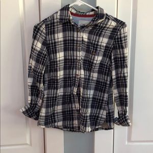 H&M Plaid Button Down with Corduroy Elbow Patches
